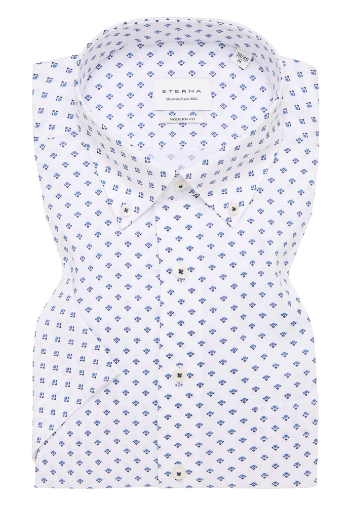MODERN FIT Hemd in blau bedruckt von ETERNA Mode GmbH