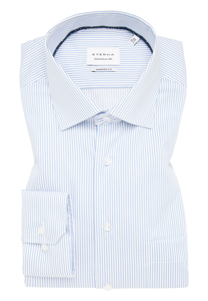 MODERN FIT Hemd in blau gestreift von ETERNA Mode GmbH
