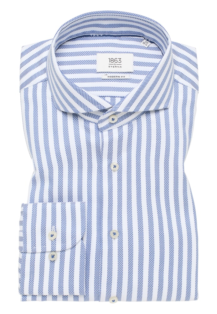 MODERN FIT Hemd in blau gestreift von ETERNA Mode GmbH