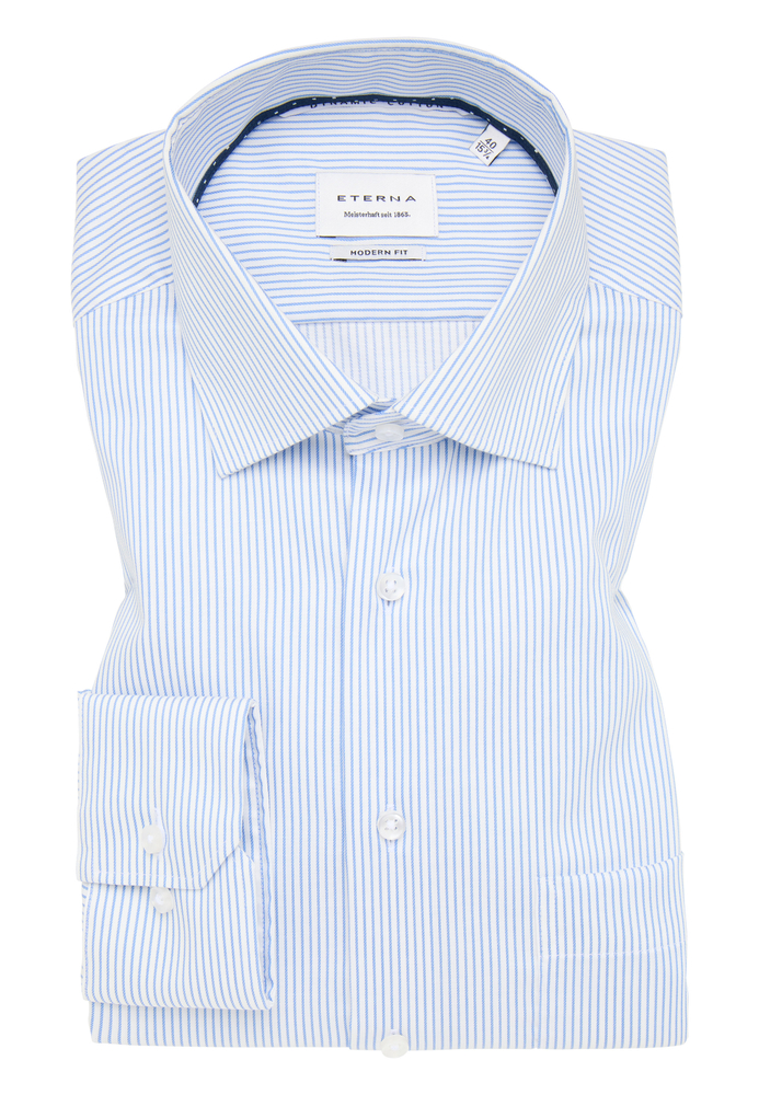 MODERN FIT Hemd in blau gestreift von ETERNA Mode GmbH
