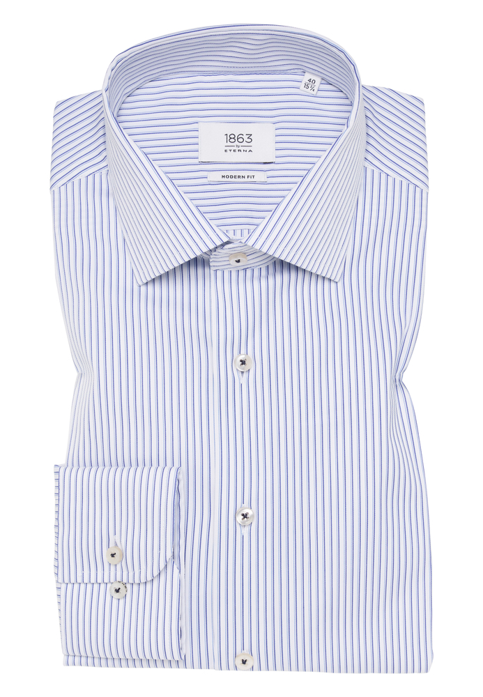 MODERN FIT Hemd in blau gestreift von ETERNA Mode GmbH