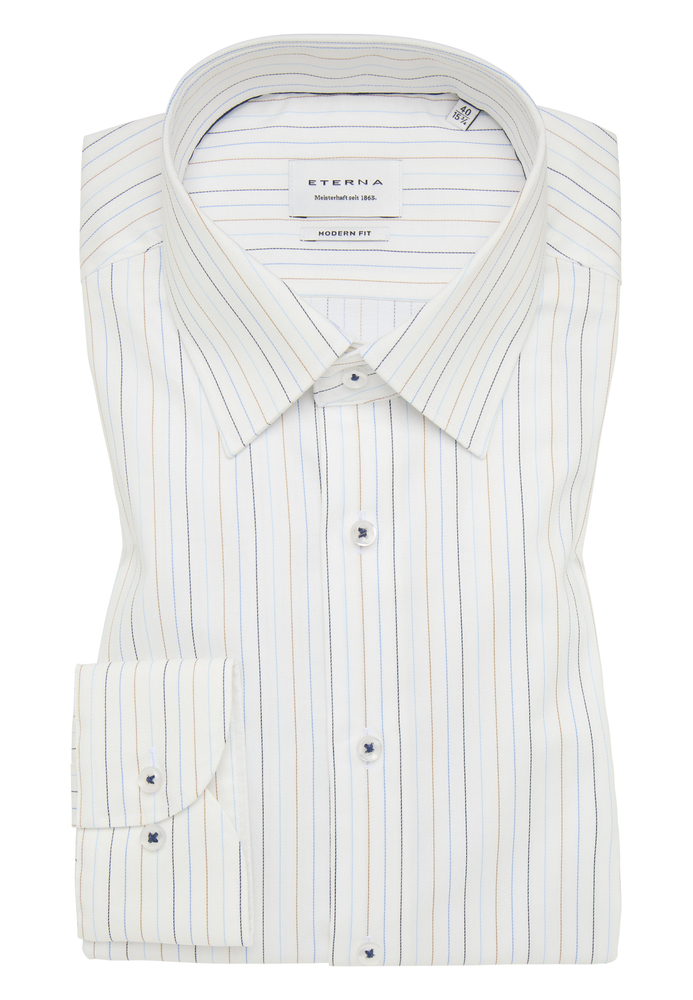 MODERN FIT Hemd in blau gestreift von ETERNA Mode GmbH