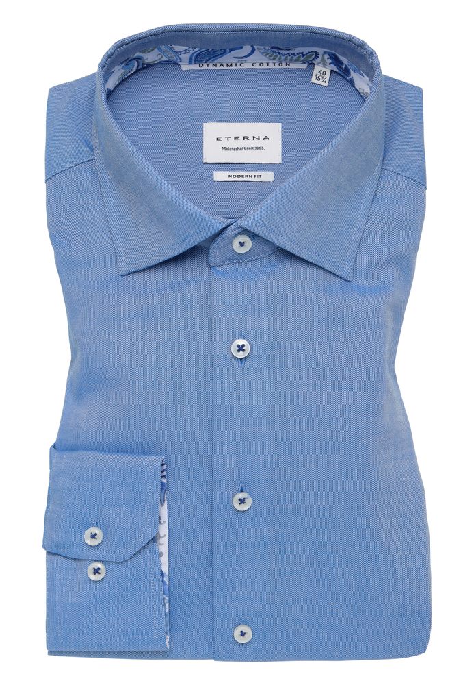 MODERN FIT Hemd in blau strukturiert von ETERNA Mode GmbH