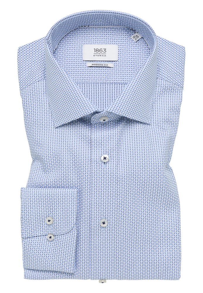 MODERN FIT Hemd in blau strukturiert von ETERNA Mode GmbH