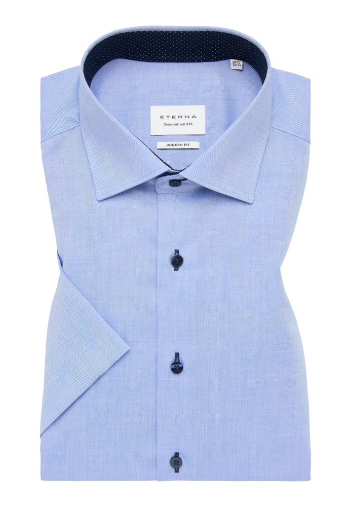 MODERN FIT Hemd in blau unifarben von ETERNA Mode GmbH