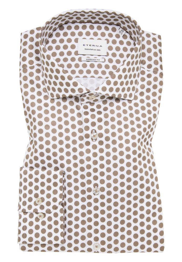 MODERN FIT Hemd in braun bedruckt von ETERNA Mode GmbH