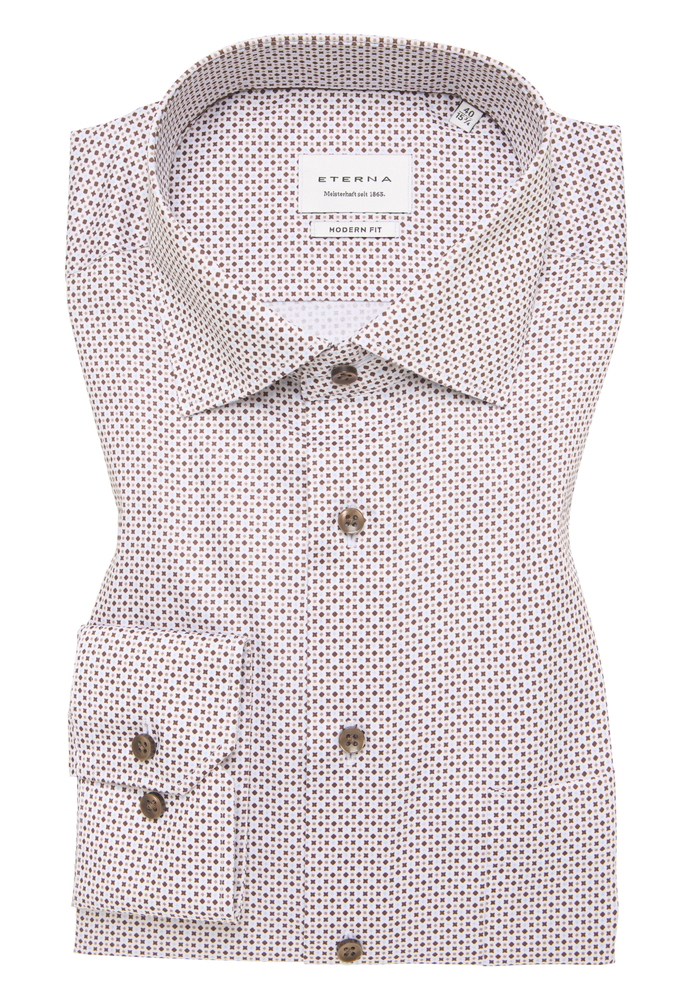 MODERN FIT Hemd in braun bedruckt von ETERNA Mode GmbH