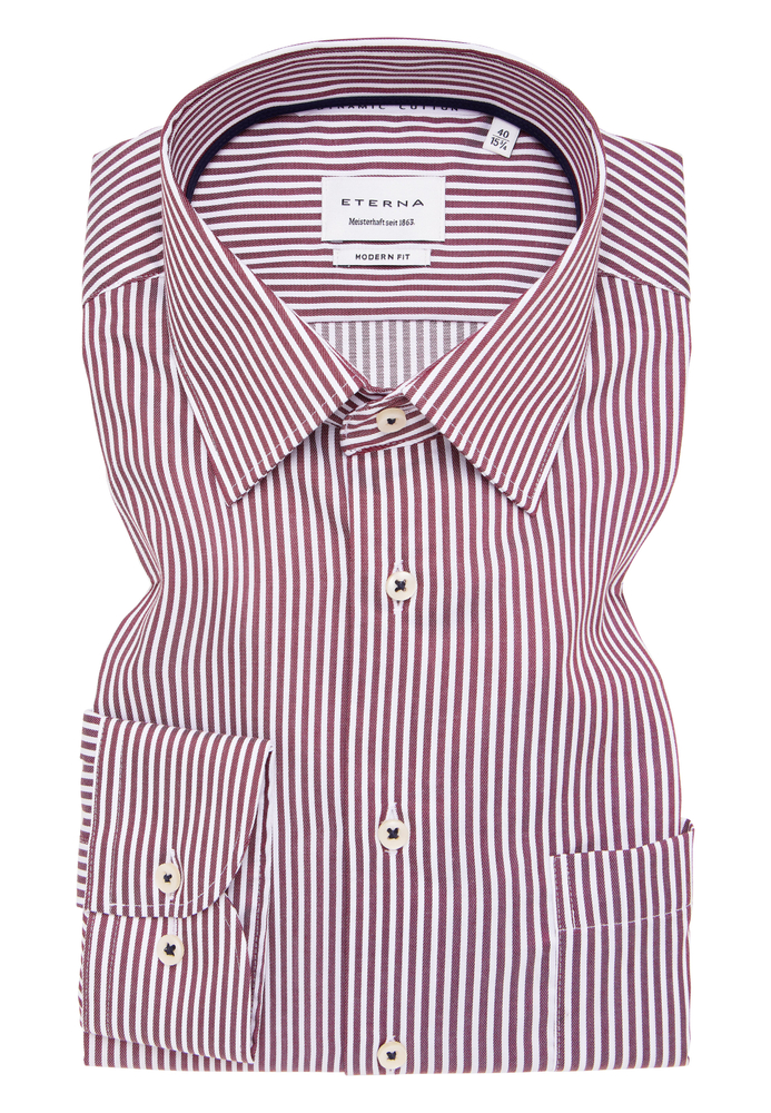 MODERN FIT Hemd in burgunder gestreift von ETERNA Mode GmbH