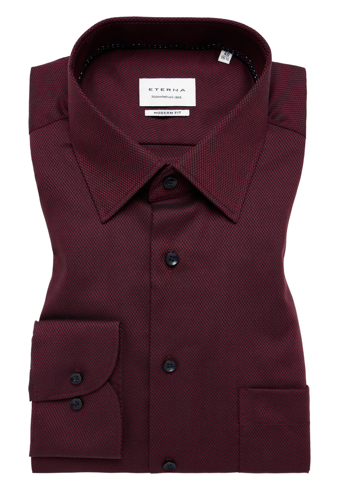 MODERN FIT Hemd in burgunder strukturiert von ETERNA Mode GmbH