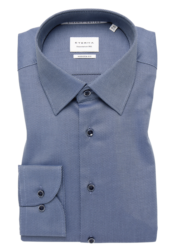 MODERN FIT Dynamic Cotton in denim strukturiert von ETERNA Mode GmbH