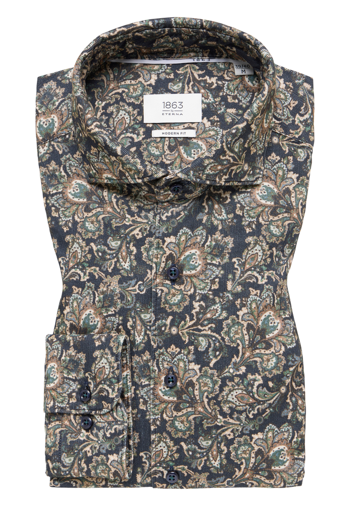 MODERN FIT Hemd in dunkelblau bedruckt von ETERNA Mode GmbH