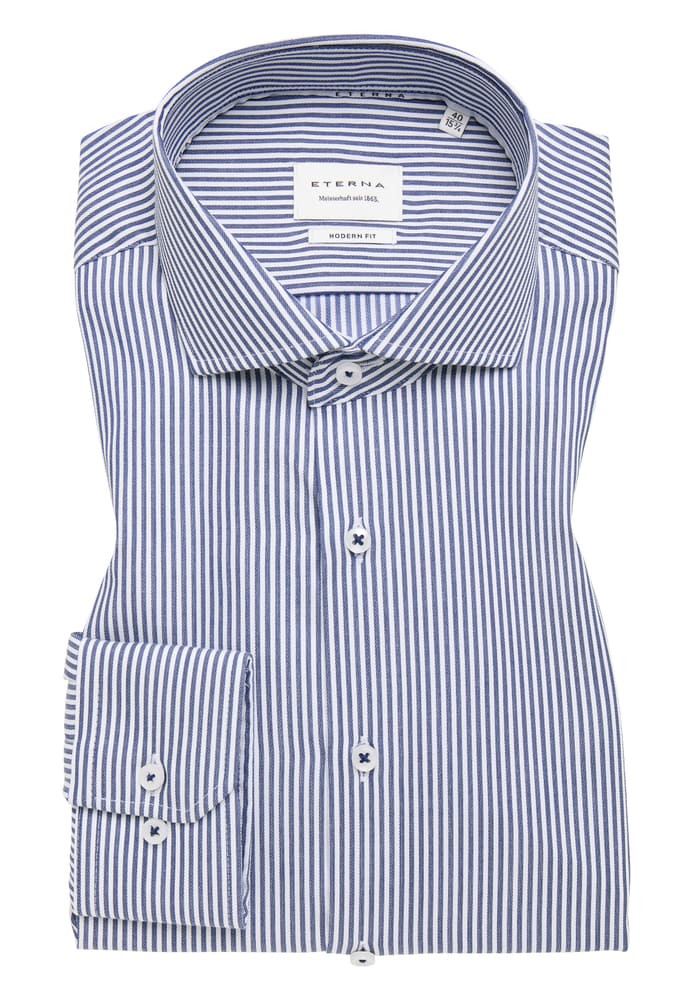 MODERN FIT Hemd in dunkelblau gestreift von ETERNA Mode GmbH