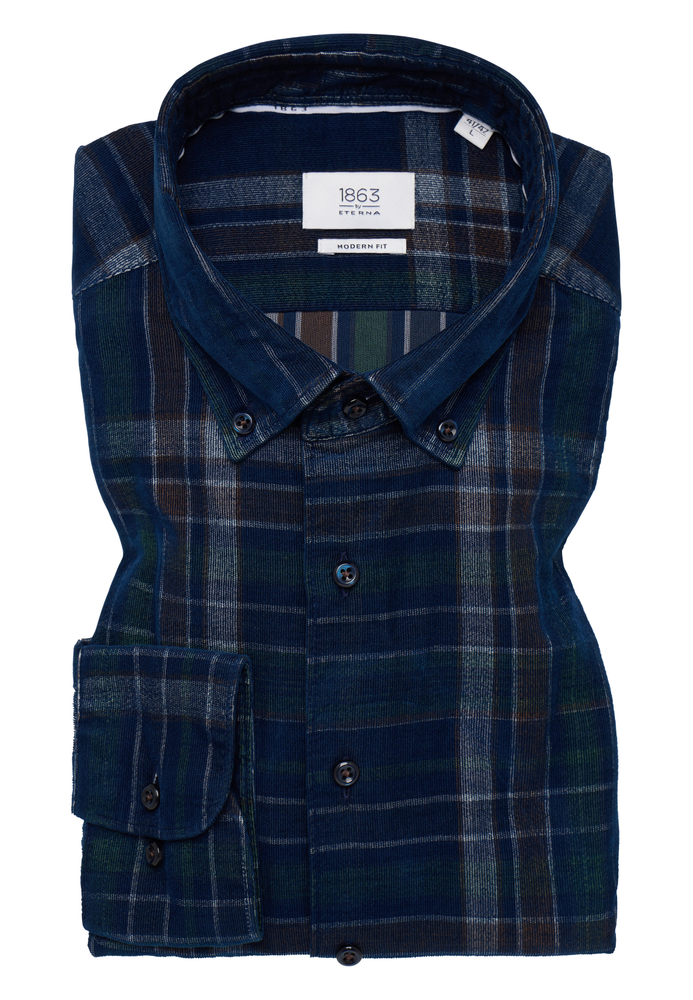 MODERN FIT Hemd in dunkelblau kariert von ETERNA Mode GmbH