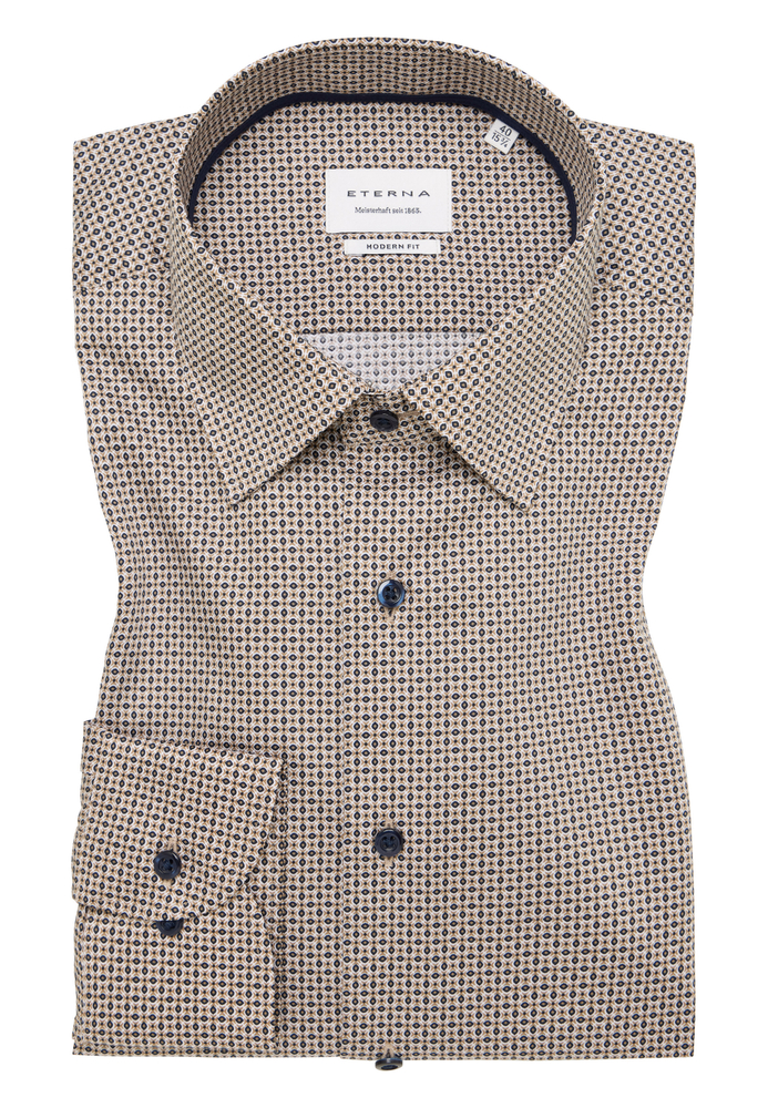 MODERN FIT Hemd in dunkelbraun bedruckt von ETERNA Mode GmbH