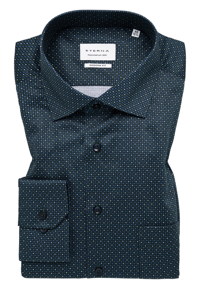 MODERN FIT Hemd in dunkelgrün bedruckt von ETERNA Mode GmbH