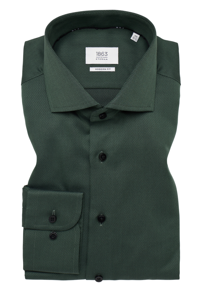 MODERN FIT Hemd in dunkelgrün strukturiert von ETERNA Mode GmbH