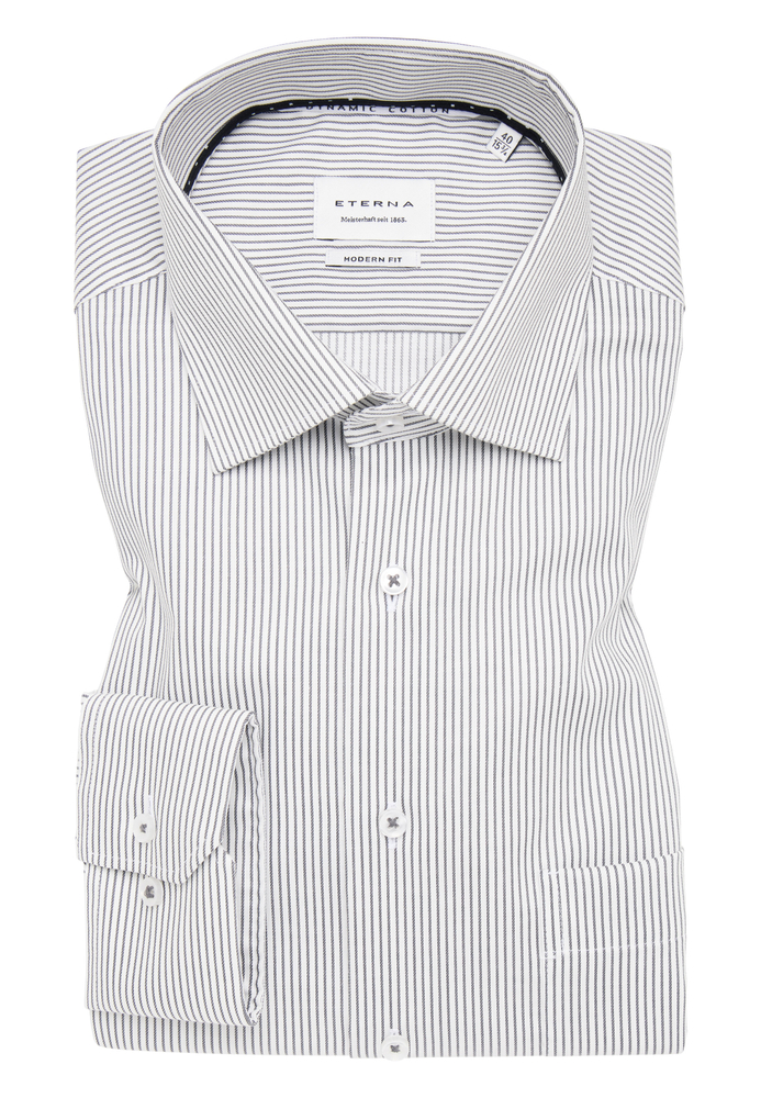 MODERN FIT Hemd in grau gestreift von ETERNA Mode GmbH