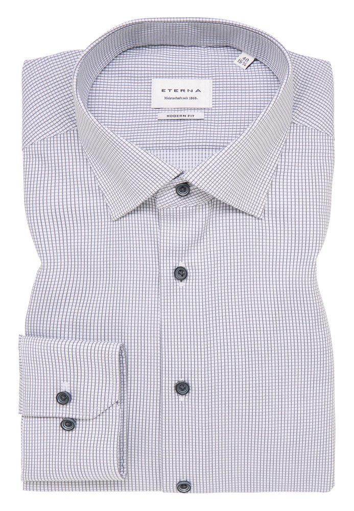 MODERN FIT Hemd in grau kariert von ETERNA Mode GmbH