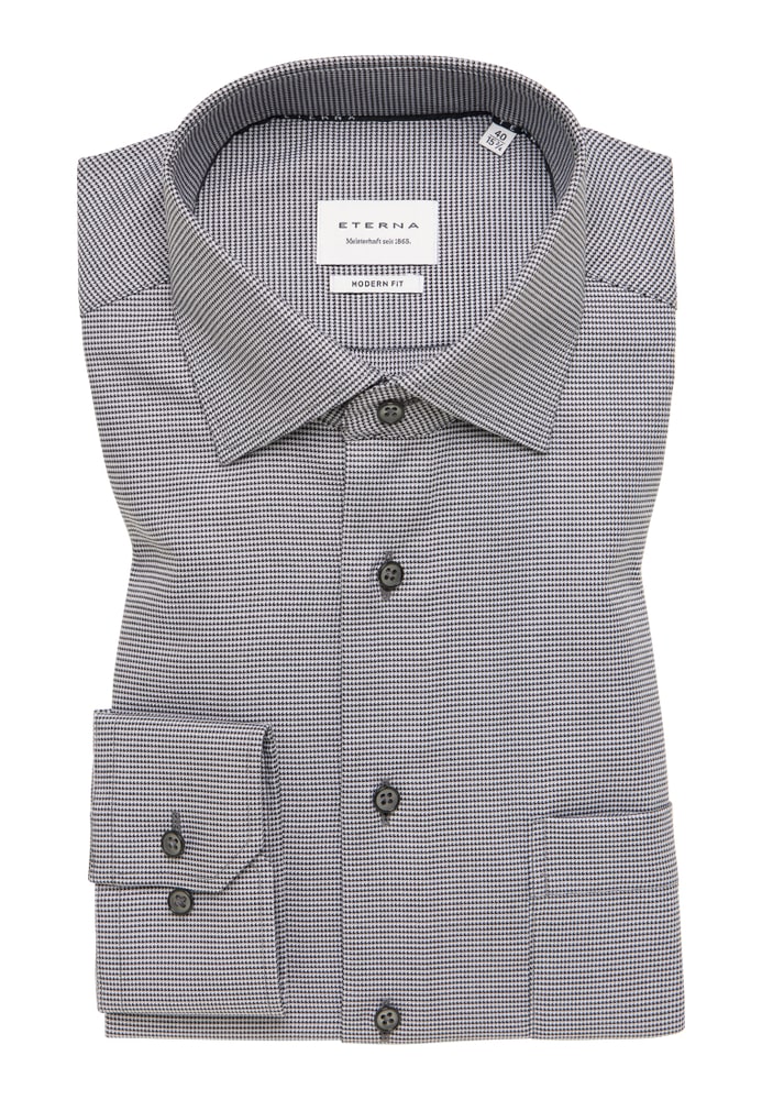 MODERN FIT Hemd in grau strukturiert von ETERNA Mode GmbH