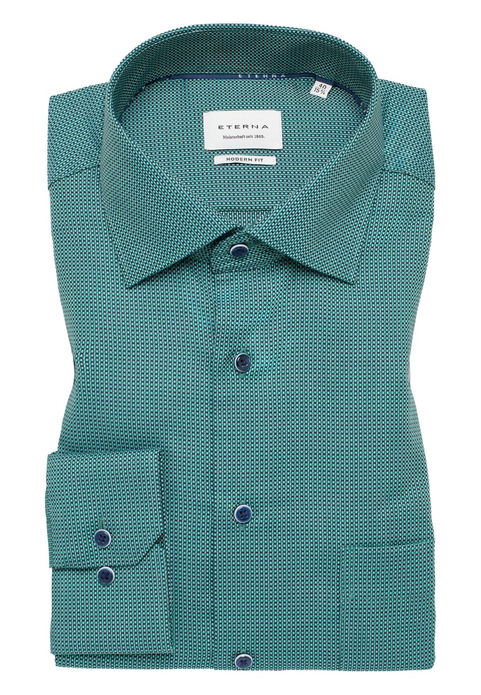 MODERN FIT Hemd in grün strukturiert von ETERNA Mode GmbH