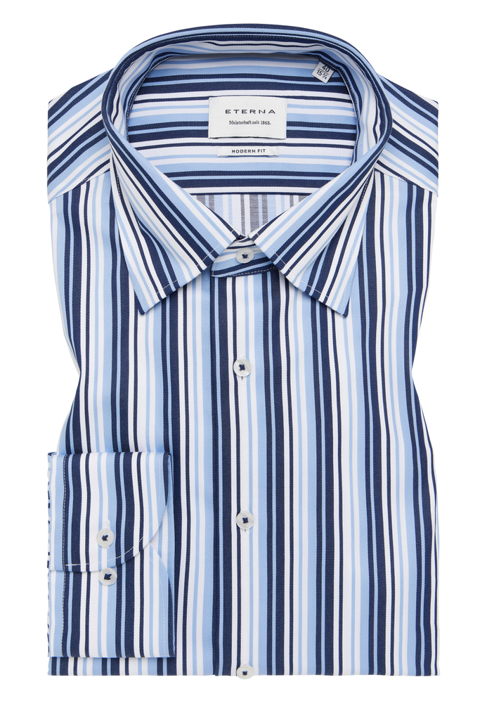 MODERN FIT Hemd in hellblau gestreift von ETERNA Mode GmbH