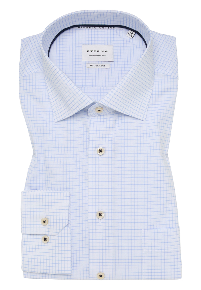 MODERN FIT Hemd in hellblau kariert von ETERNA Mode GmbH
