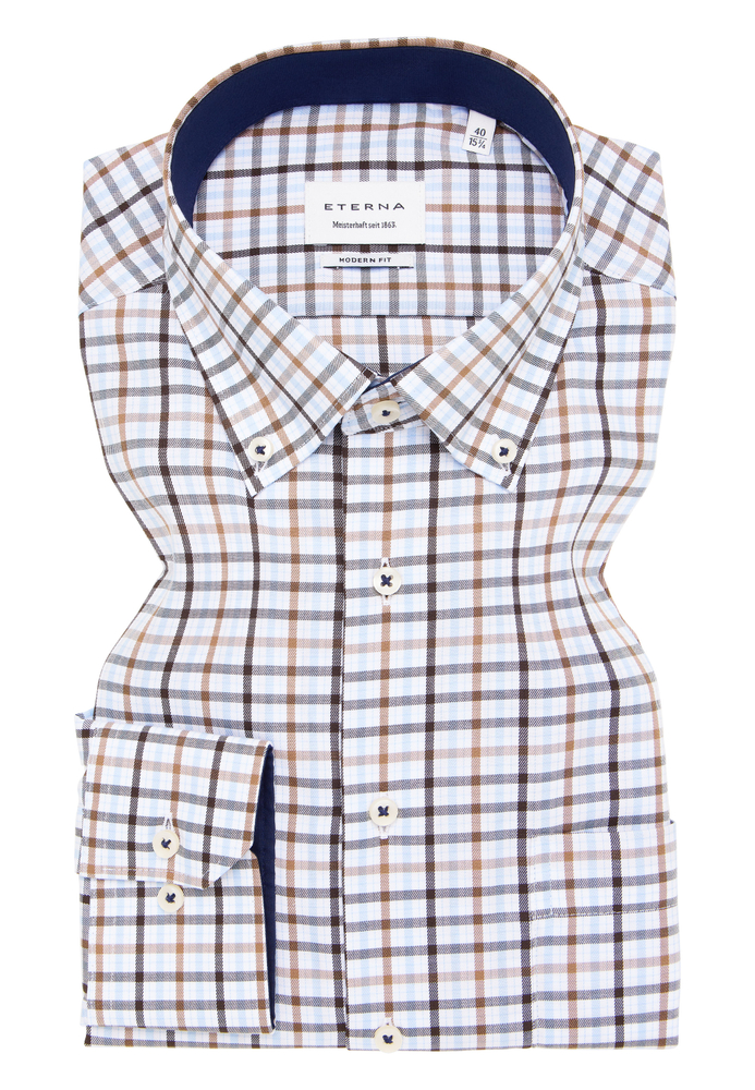 MODERN FIT Hemd in hellblau kariert von ETERNA Mode GmbH