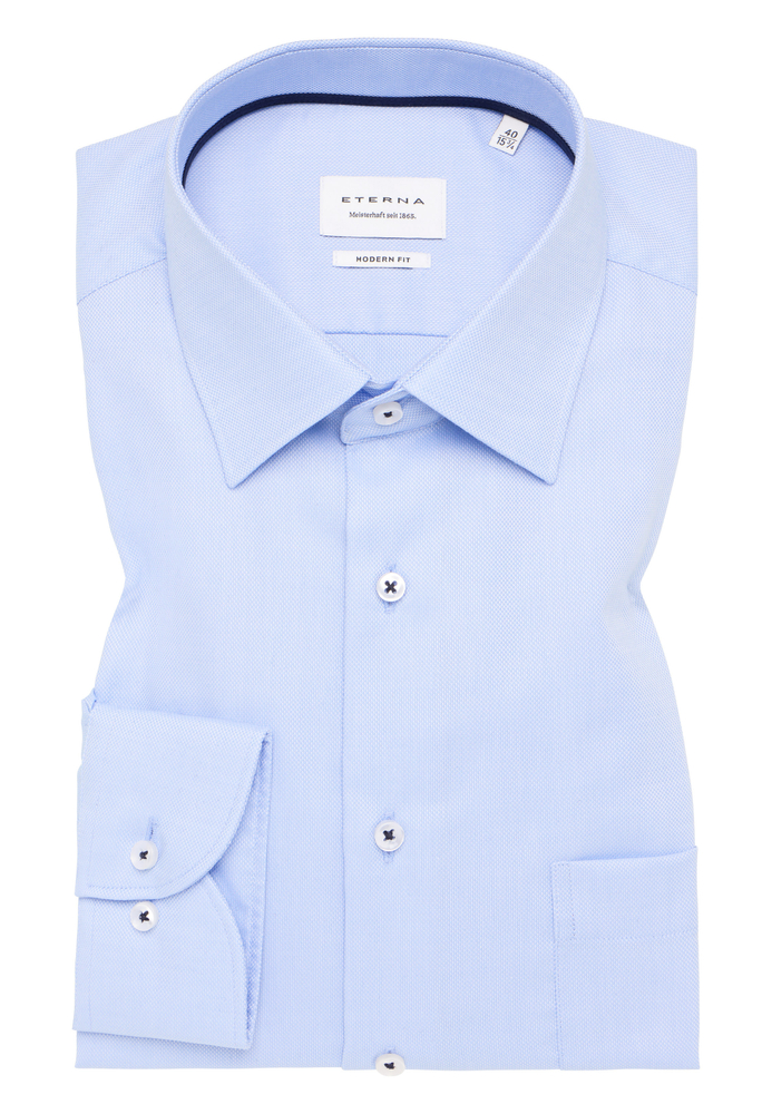MODERN FIT Hemd in hellblau strukturiert von ETERNA Mode GmbH