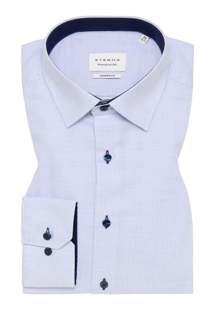MODERN FIT Hemd in hellblau strukturiert von ETERNA Mode GmbH