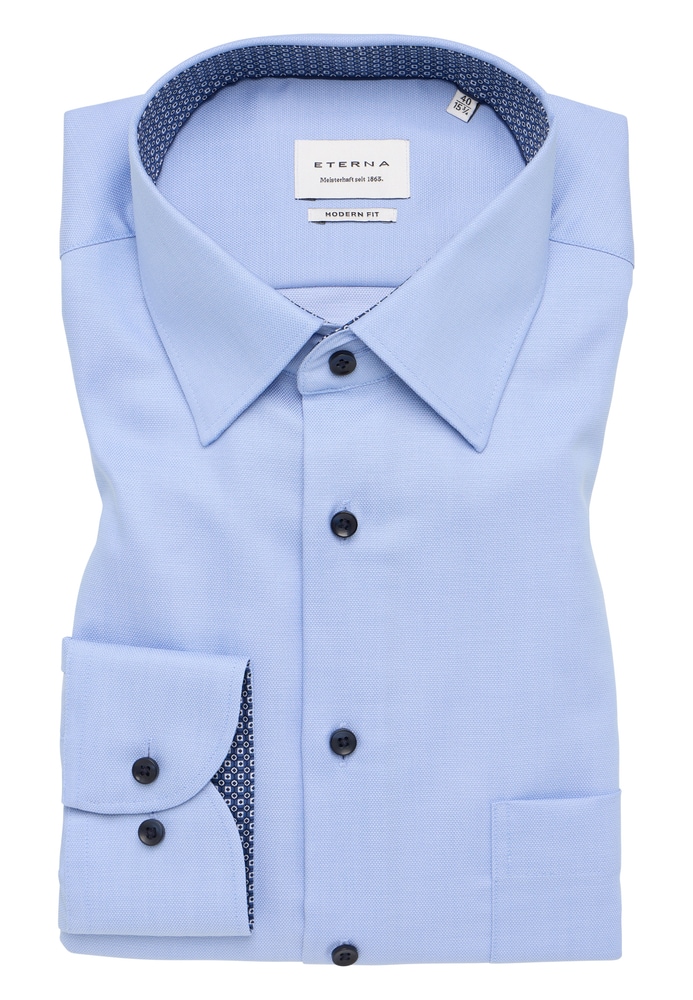MODERN FIT Hemd in hellblau strukturiert von ETERNA Mode GmbH