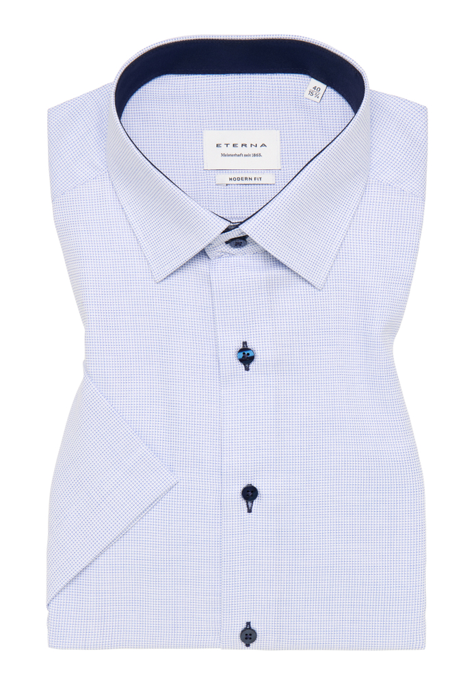 MODERN FIT Hemd in hellblau strukturiert von ETERNA Mode GmbH