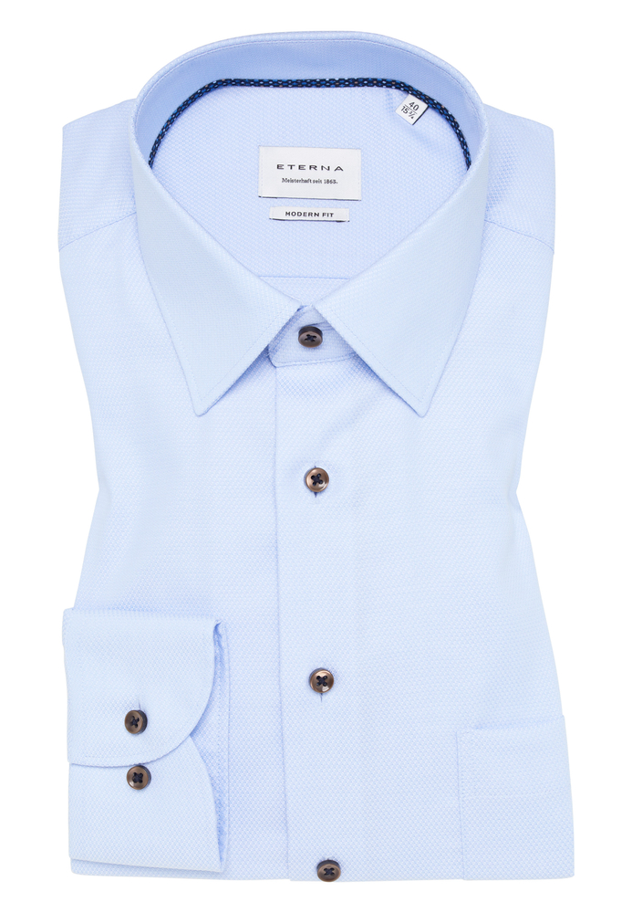 MODERN FIT Hemd in hellblau strukturiert von ETERNA Mode GmbH