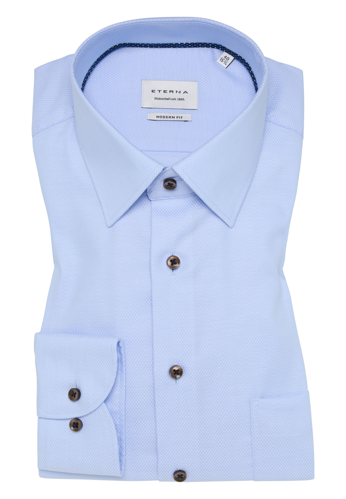 MODERN FIT Hemd in hellblau strukturiert von ETERNA Mode GmbH