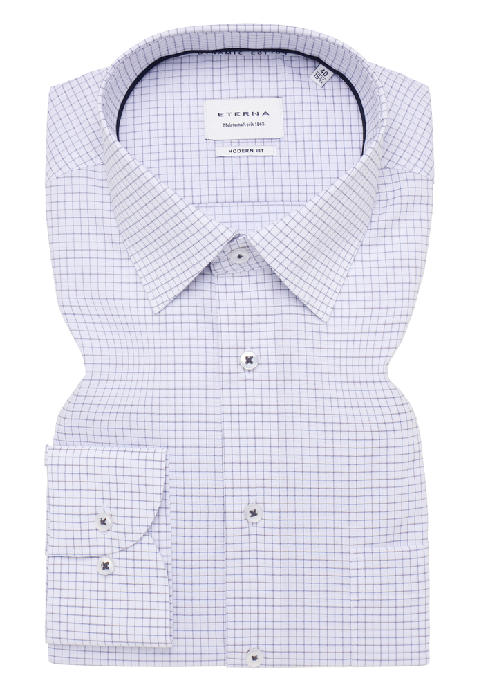 MODERN FIT Hemd in hellgrau kariert von ETERNA Mode GmbH