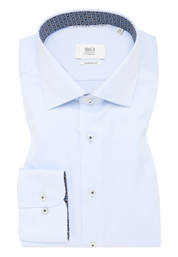 MODERN FIT Luxury Shirt in himmelblau unifarben von ETERNA Mode GmbH