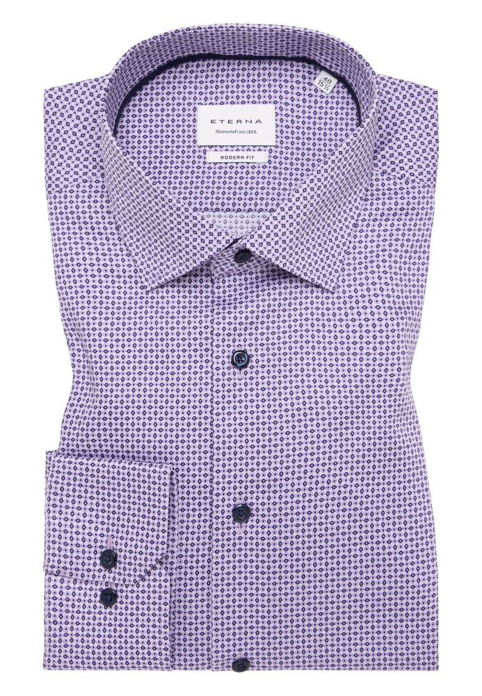 MODERN FIT Hemd in lavender bedruckt von ETERNA Mode GmbH
