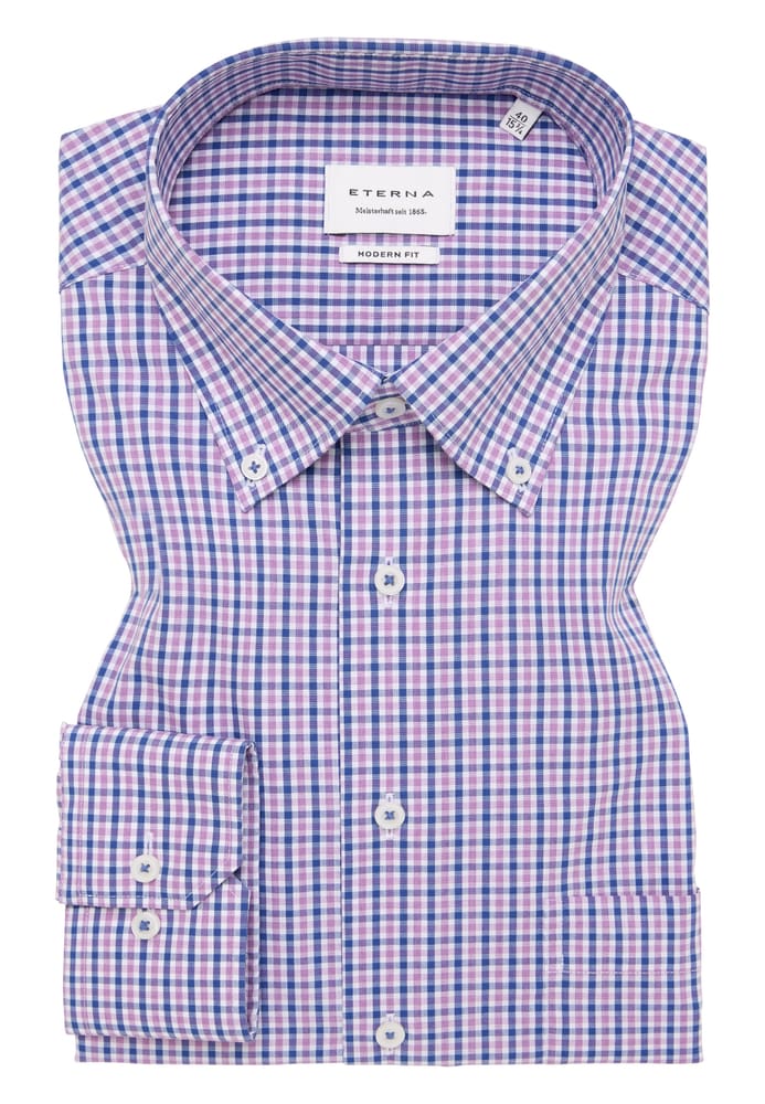 MODERN FIT Hemd in lavender kariert von ETERNA Mode GmbH