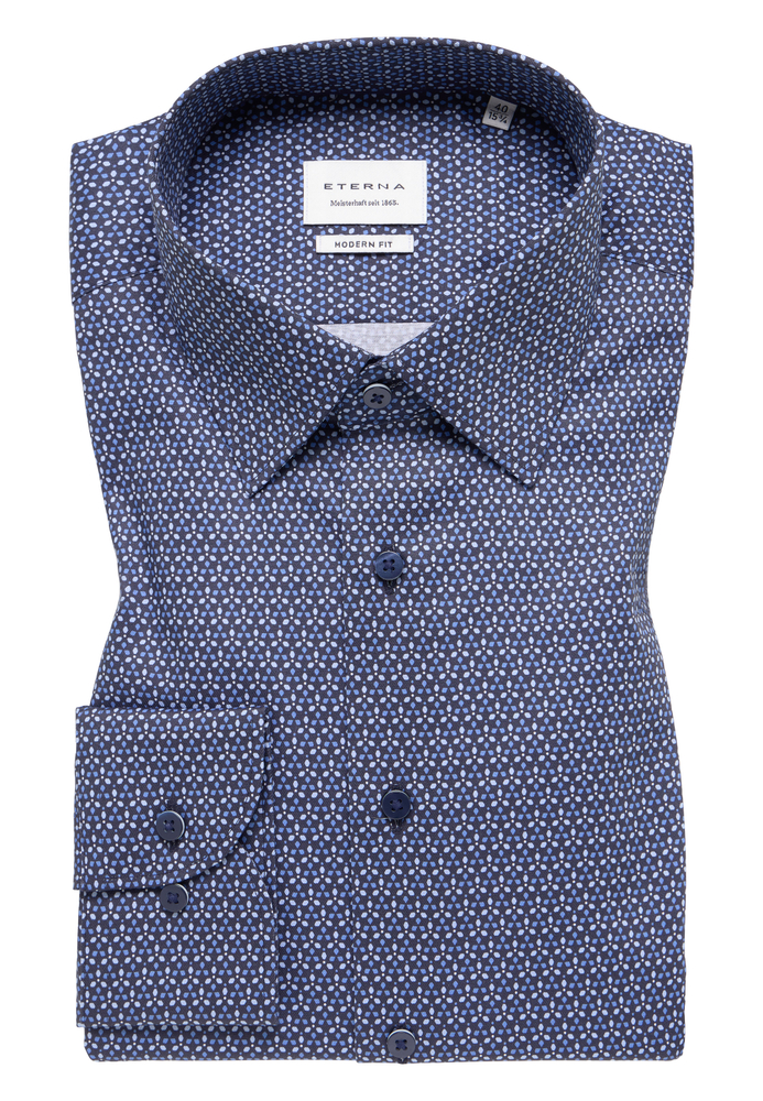 MODERN FIT Hemd in navy bedruckt von ETERNA Mode GmbH