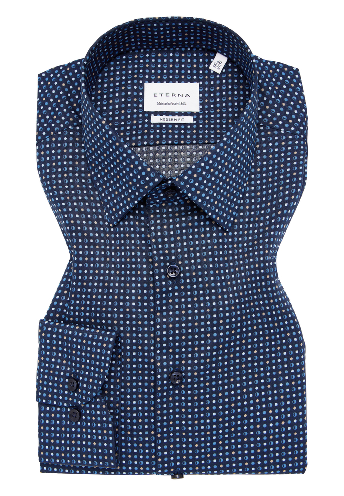 MODERN FIT Hemd in navy bedruckt von ETERNA Mode GmbH
