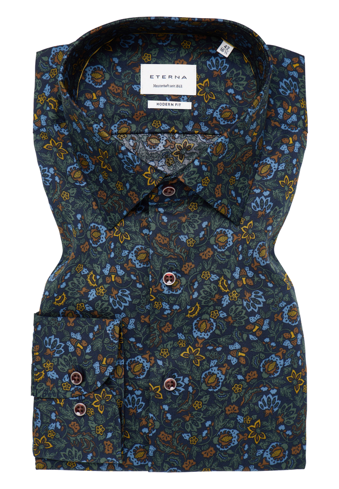 MODERN FIT Hemd in navy bedruckt von ETERNA Mode GmbH