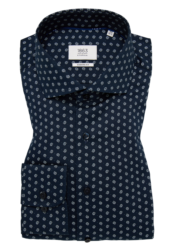 MODERN FIT Hemd in navy bedruckt von ETERNA Mode GmbH
