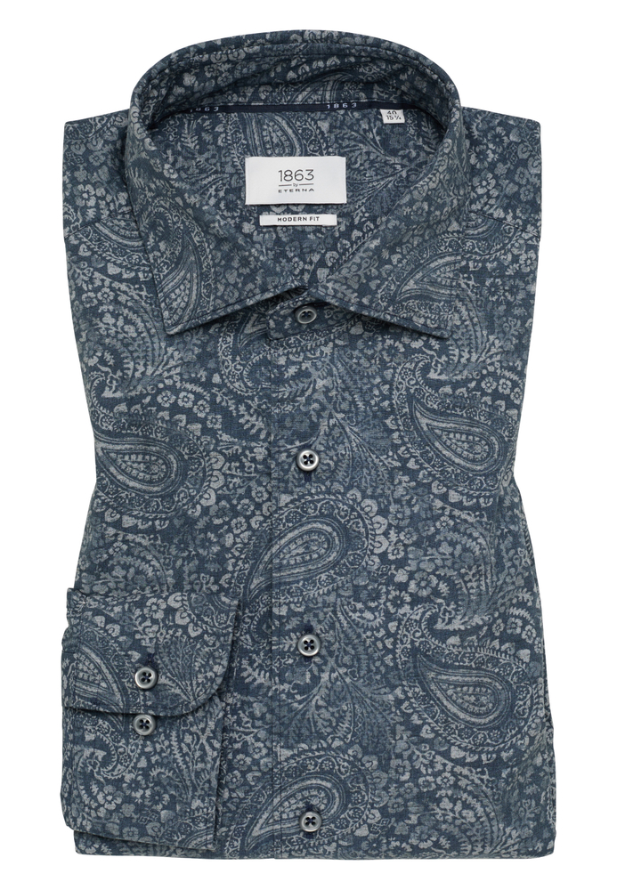 MODERN FIT Hemd in navy bedruckt von ETERNA Mode GmbH