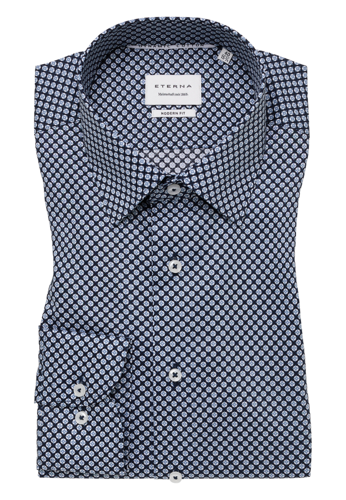 MODERN FIT Hemd in navy bedruckt von ETERNA Mode GmbH
