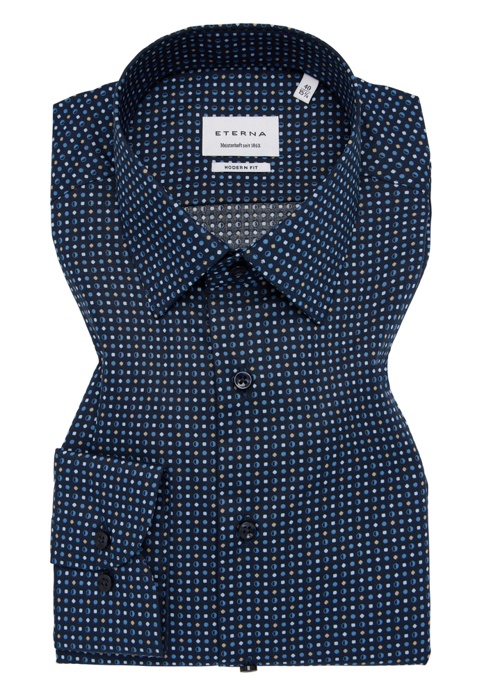 MODERN FIT Hemd in navy bedruckt von ETERNA Mode GmbH