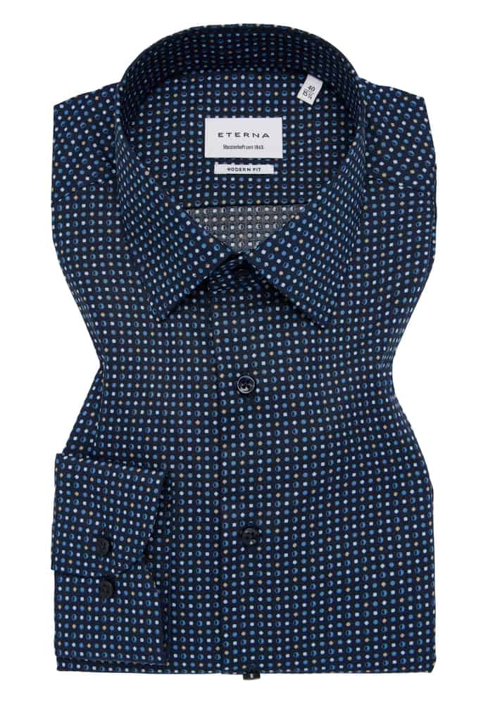 MODERN FIT Hemd in navy bedruckt von ETERNA Mode GmbH