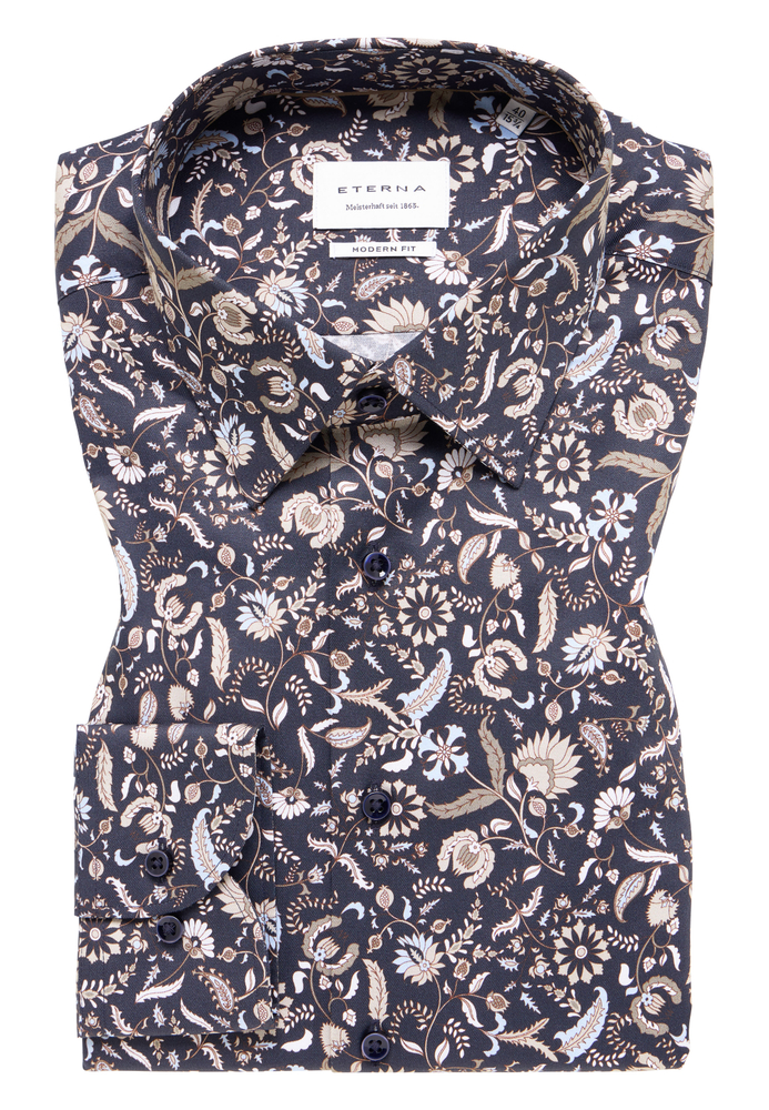 MODERN FIT Hemd in navy bedruckt von ETERNA Mode GmbH
