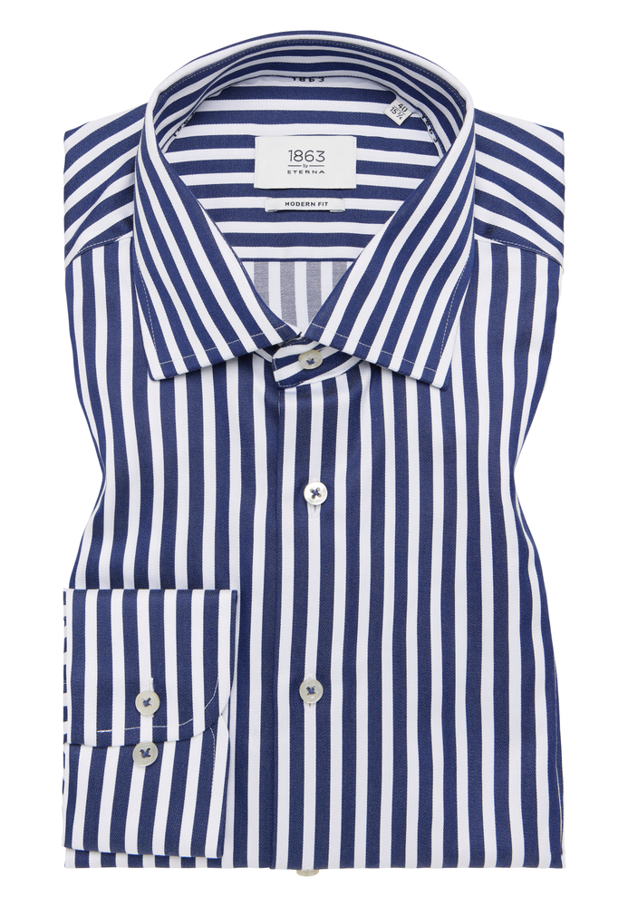 MODERN FIT Hemd in navy gestreift von ETERNA Mode GmbH