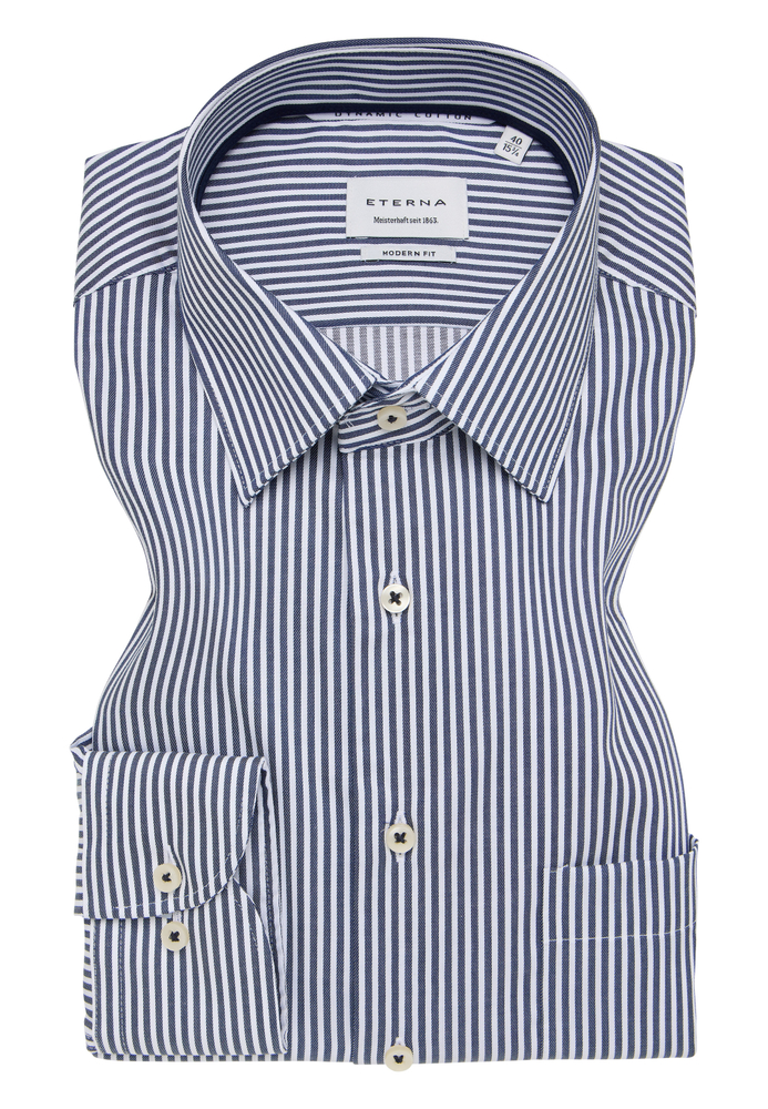MODERN FIT Hemd in navy gestreift von ETERNA Mode GmbH