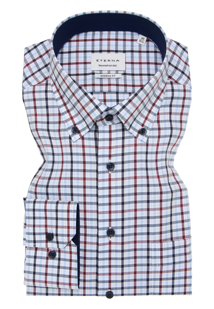 MODERN FIT Hemd in navy kariert von ETERNA Mode GmbH