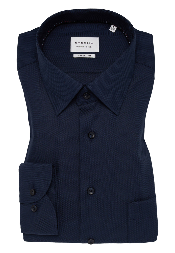 MODERN FIT Hemd in navy strukturiert von ETERNA Mode GmbH